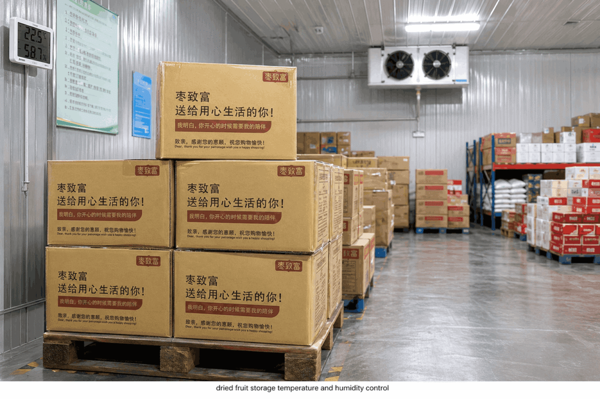 dried fruit storage temperature and humidity control