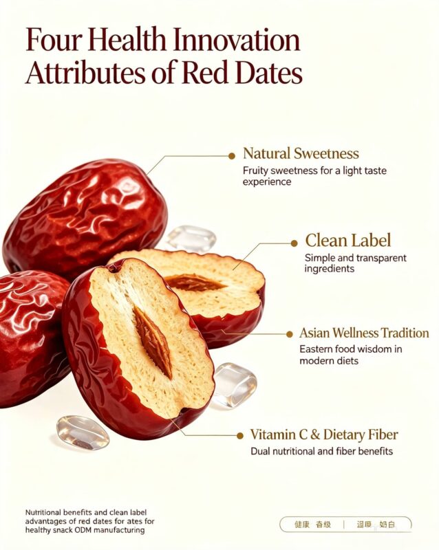 Nutritional benefits and clean label advantages of red dates for healthy snack ODM manufacturing